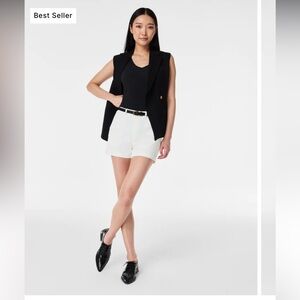 SPANX Bright White Stretch Twill Shorts, 4" Size 1X